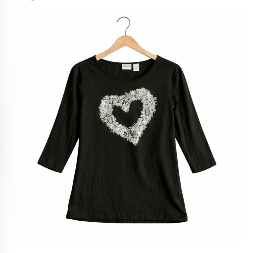 Chico’s Black LoveHeart Tee